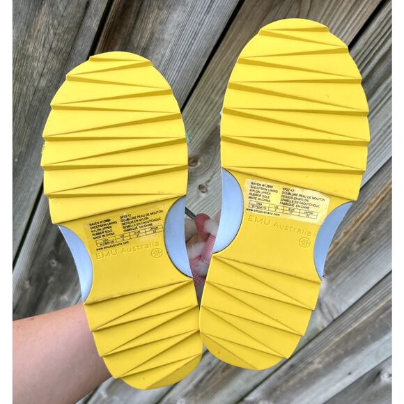 Emu Australia Raven Platform Furry Sandals Women's 6 Pink Teal Purple - Picture 6 of 8